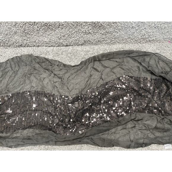 Women Scarf Gray Sequin Sparkly One Size 23in X 32 In Acrylic - Picture 6 of 11